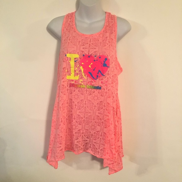 I Love Cayman Island Women’s Pink Tank Top XL - Picture 1 of 3